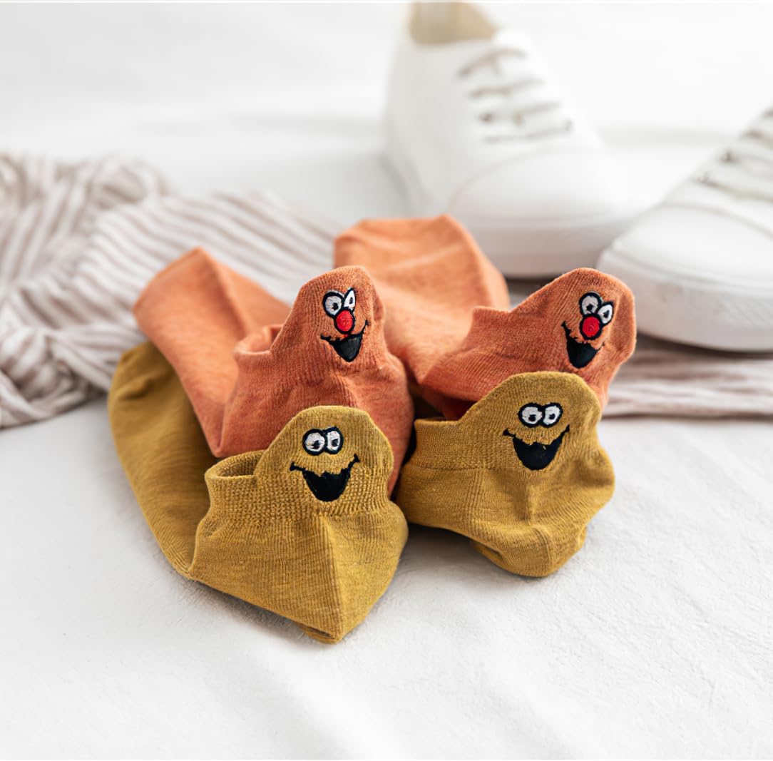 10 Pairs of Funny Socks, Lovely Embroidered Soft Cotton Low Cut Socks Women | Assorted designs, soft feel, ankle-length fit, everyday casual wear