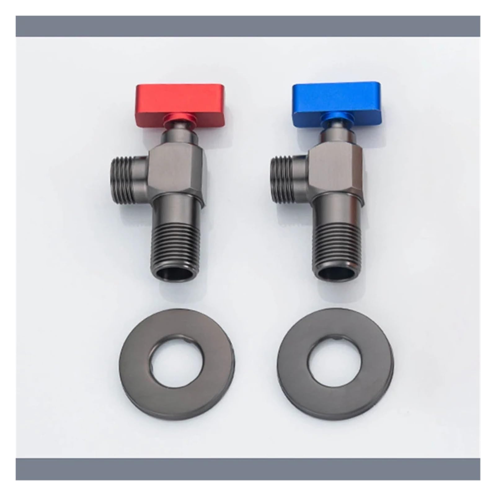 Valvola ad Angolo, Valvola a Sfera for scaldabagno a Gas, Grande Flusso di Acqua Calda e Fredda, valvola Completamente Aperta del Rubinetto della Triangolare, Nucleo Water (Grigio-Blu)