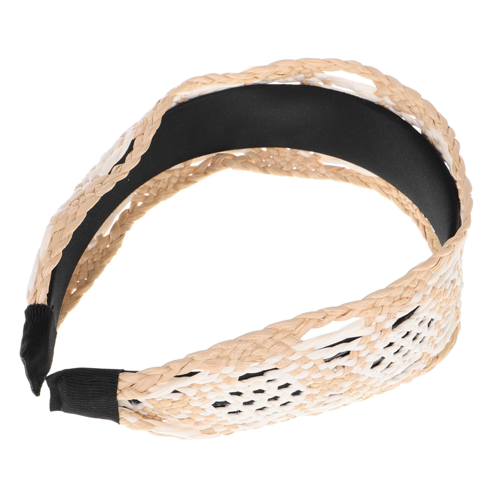 Bandeau Large Raphia Tissé Vintage pour Femme Accessoire Coiffure Confortable et Polyvalent pour Tenues de Plage et Style Rétro