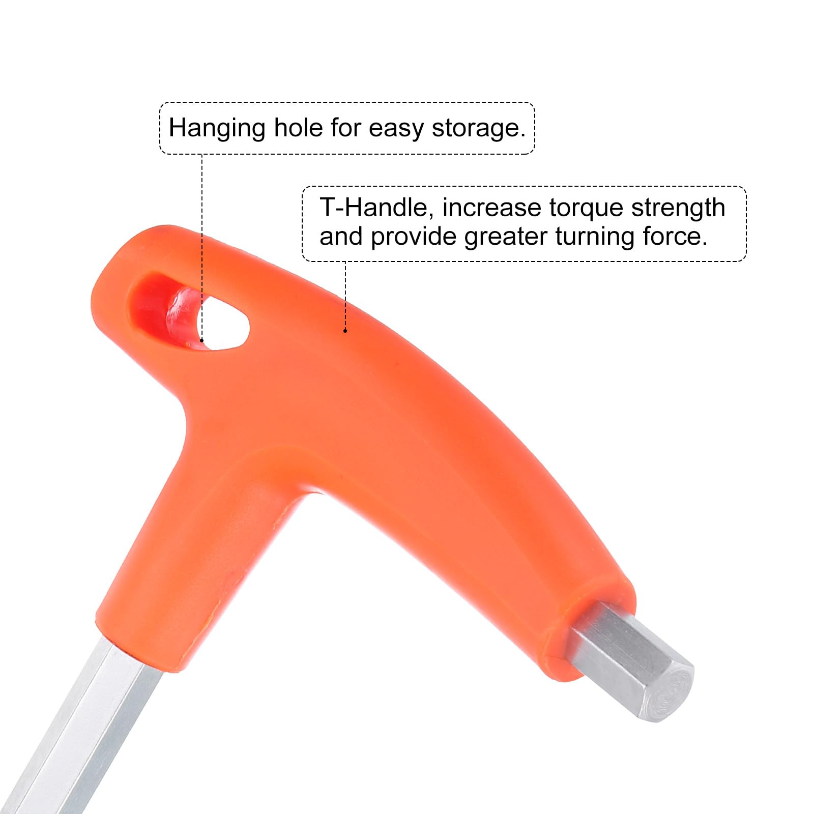 HARFINGTON 2 llaves hexagonales con mango en T de 10 mm métricas CR-V T-Key llaves hexagonales interiores herramienta de reparación para mantenimiento automotriz del hogar, naranja