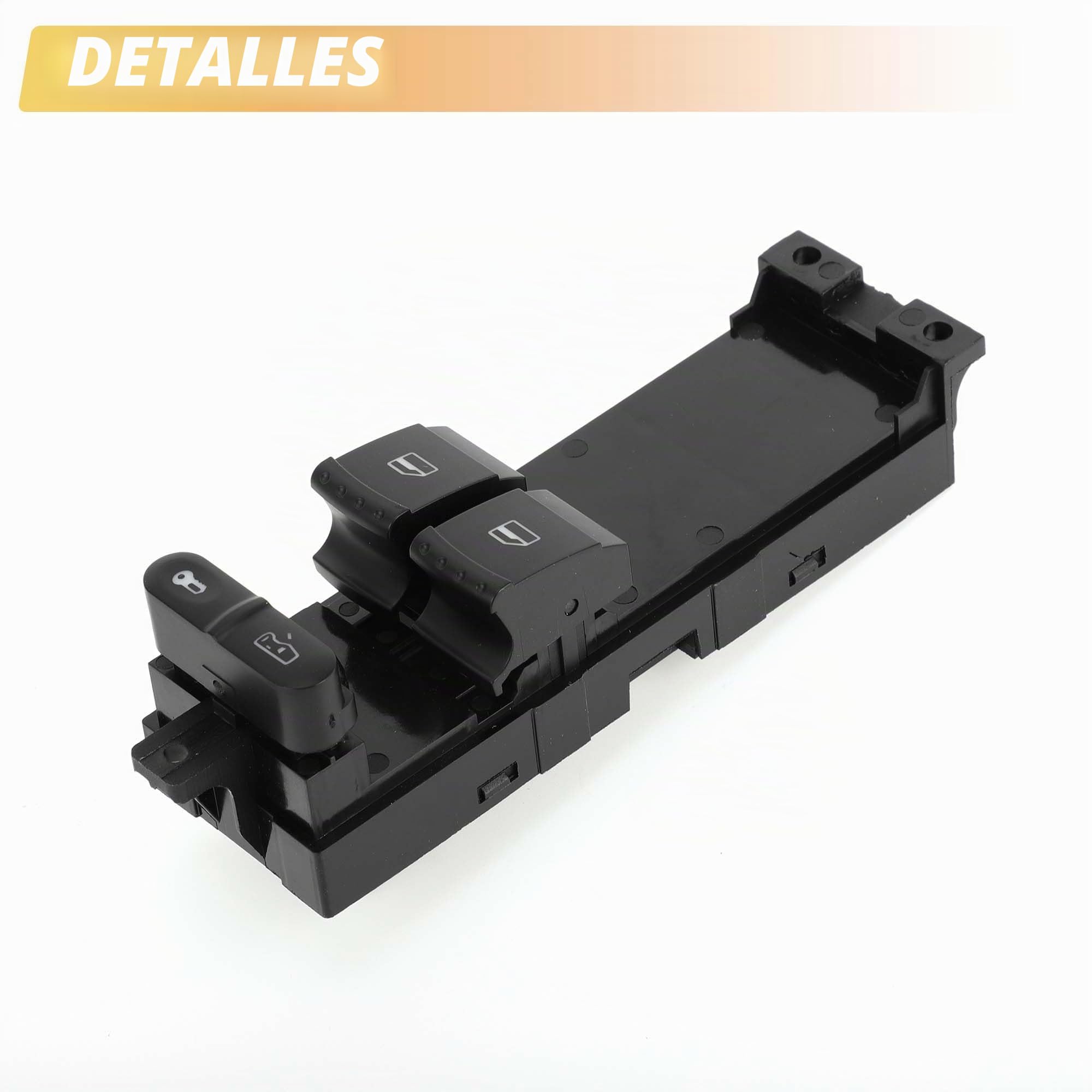 A ABSOPRO Interruptor De Ventana Eléctrica Para Skoda Fabia 2000-2008 1Pc | Negro, Plástico, Metal, Lado Izquierdo Delantero, 6 Pines, Control Ventana, Bloqueo/Desbloqueo Puerta, Oe 1J3959857A