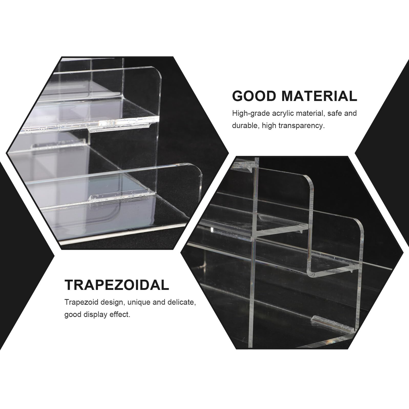 Expositor de Acrílico Trapezoidal Multicapa para Billeteras y Bolsos
