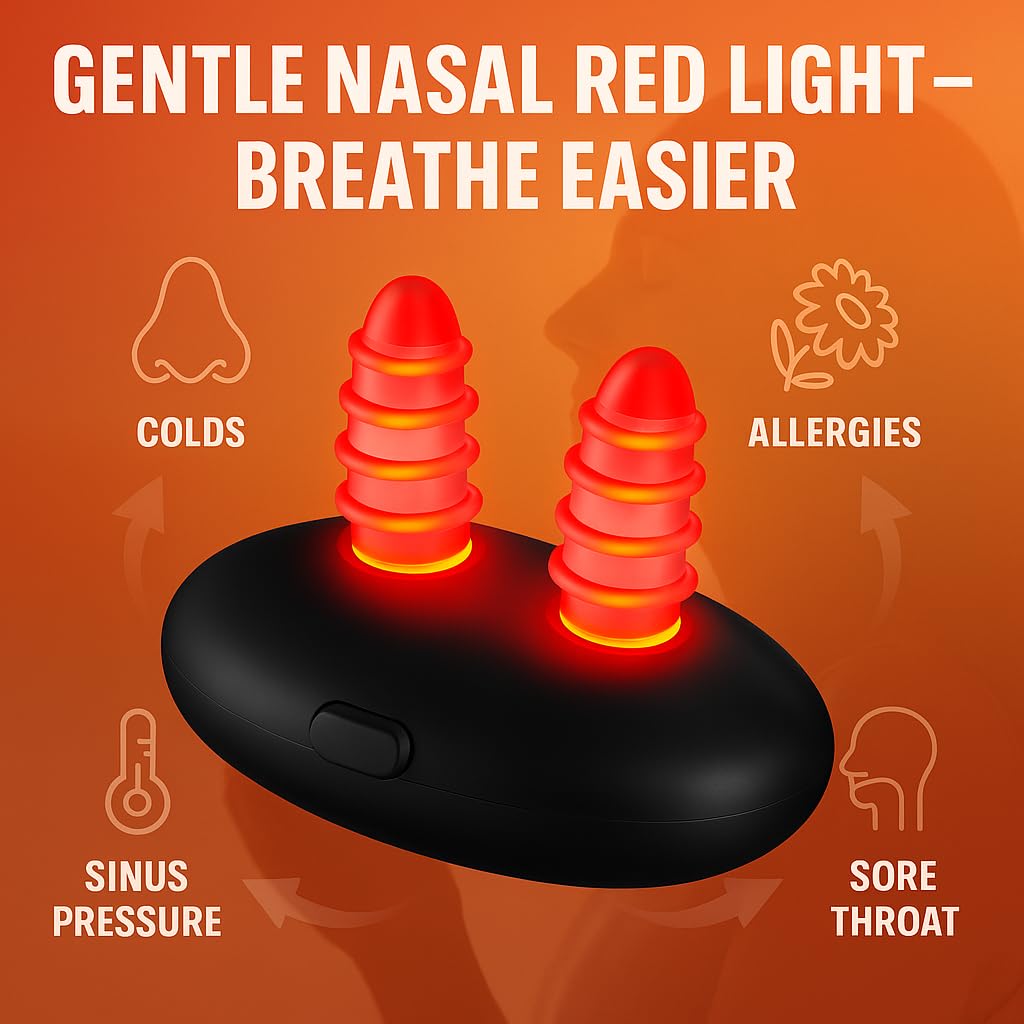 Rotlichtlampe Nasenfrei Sinus Licht – Infrarot-Therapiegerät zur Linderung von Nebenhöhlenbeschwerden & Rhinitis, Sanfte Wärme für Leichte Atmung & Entspannung