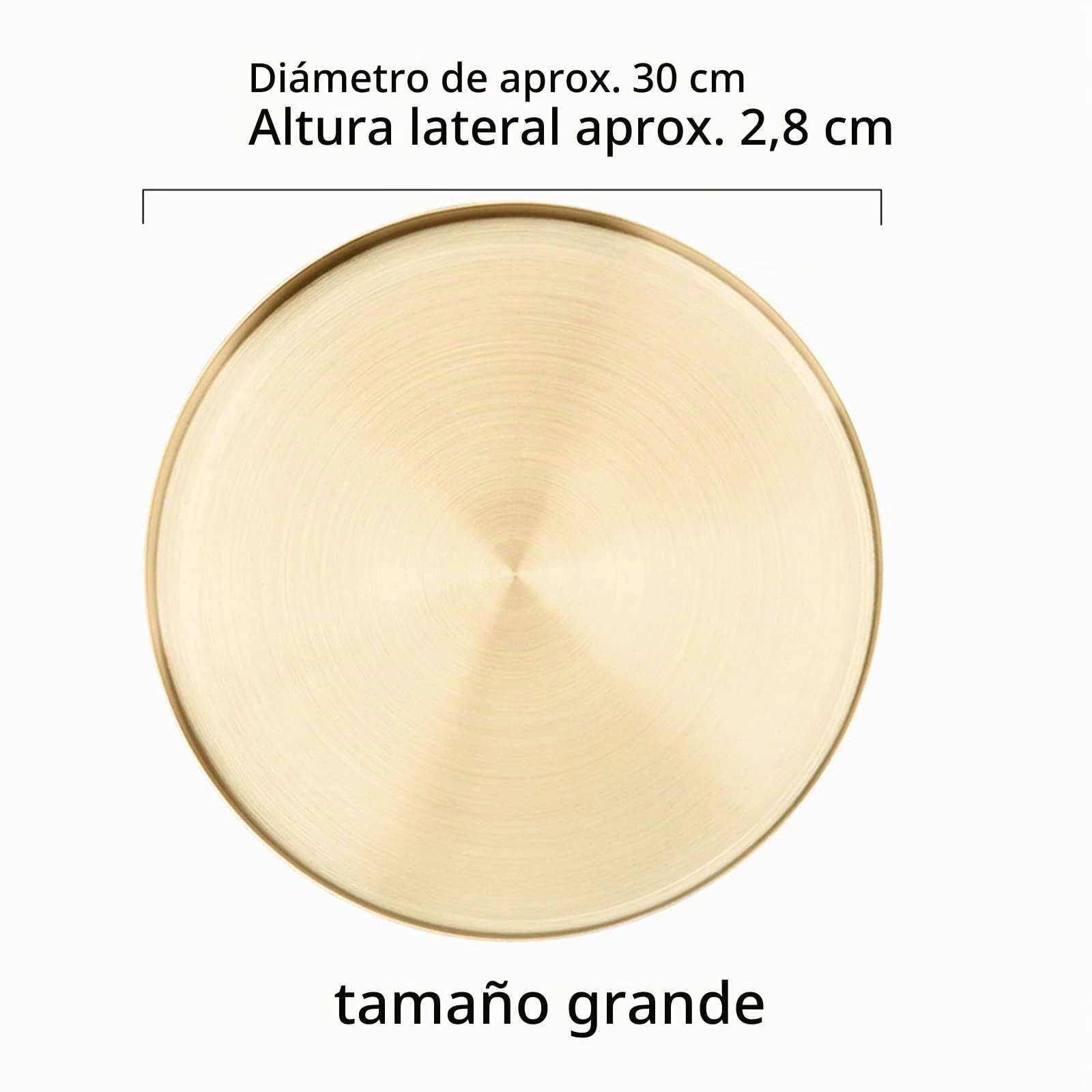 Bandeja Redonda de Acero Inoxidable Bandeja para Servir Joyas Doradas Y Organizador de Maquillaje/Plato para Velas Plato para Servir Dorado para Bar Cocina Baño Acero Inoxidable