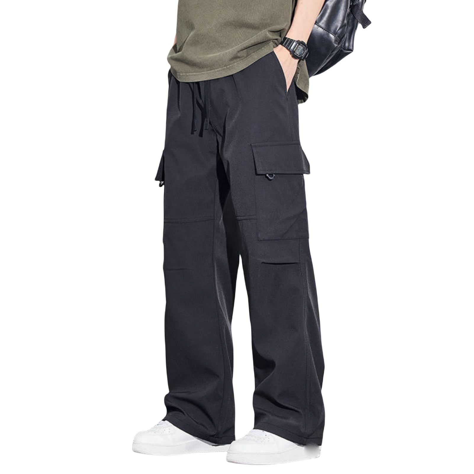 Pantaloni casual da uomo Primavera Estate Americano Allentato Dritto Multi-Pocket High Street Drappeggio Gamba Larga