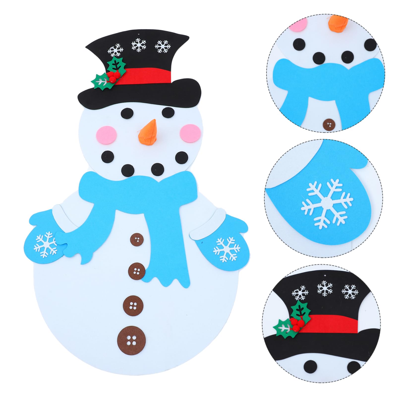 ABOOFAN 3 Sets Ornament Kunstschnee Stoff Adventskalender Weihnachtsset Weihnachtsschneemann Schneeflocke Weihnachtsdeko Weihnachtsspielzeug Zwerge Weihnachtsdeko Für Draußen DIY Filz