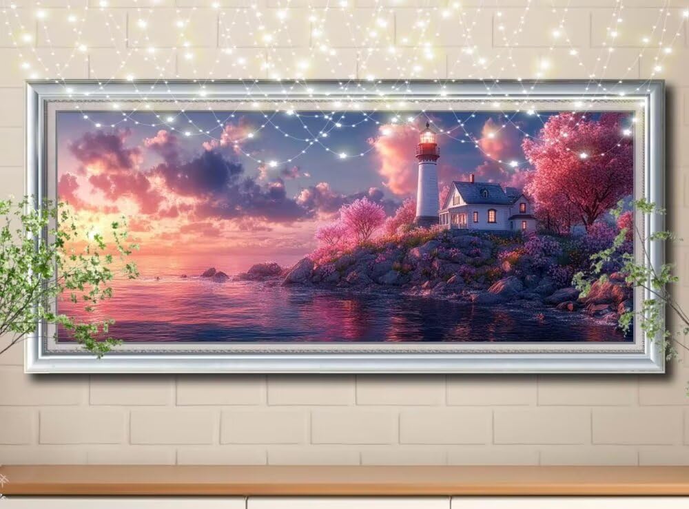 5D Diament Malarstwo Pełny Zestaw, DIY Diamentowe Malarstwo Rzemiosło Kryształowe Malarstwo Dla Dorosłych 60x120 cm, Morze Śródziemne, Zestaw krajobrazów diamentowych, obraz ze strasu do dekoracji