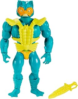 Masters of the Universe Origins Action Figure, Mer-Man Collectible, MOTU Ocean Warlord Villain, 16 Posable Joints, 5.5 Inch with Accessories
