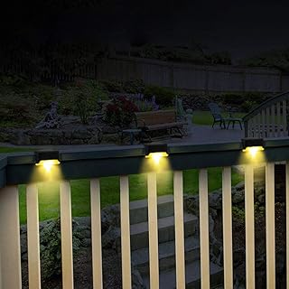 WYSRJ 8 Pack Solar Deck Lights Outdoor Waterproof Led Steps Lamps for Stairs Solar Fence Lights for Backyard Fence Steps Railing Garden Yard Patio Pathway