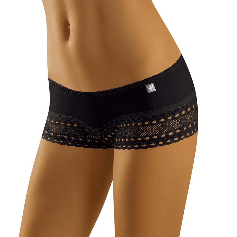 Wolbar Cotton Womens Shorts Low Waist Knickers 3513 Limited Edition, Black,S