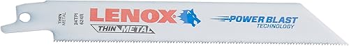 LENOX Tools - Hoja de sierra recíproca bimetálica, uso general, 6 pulgadas, 24 TPI, paquete de 25 (20496B624R)