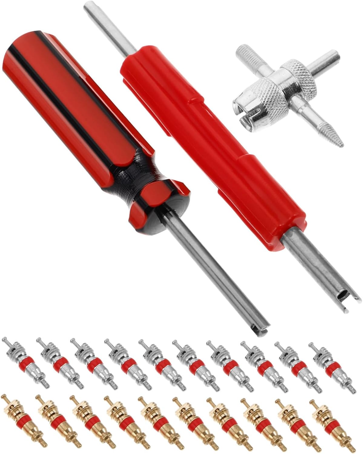 GANAZONO 1set Car Tire Valve Core Tool Set Ergonomic Handle Valve Remover Installer for Cars Trucks Atvs Motorcycles Portable Versatile
