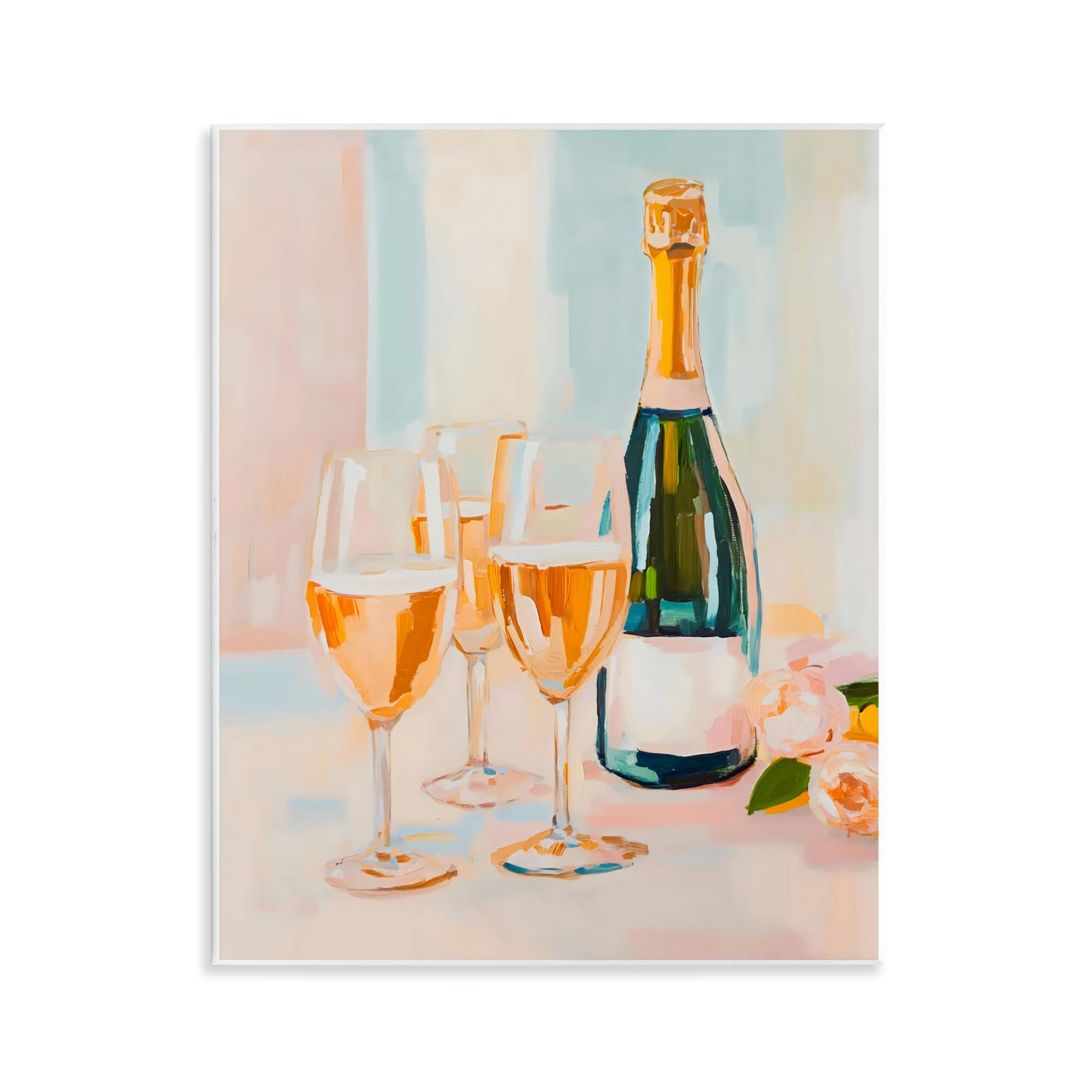 Wandschild mit Champagner-Blumenmotiv, 27,9 x 35,6 cm