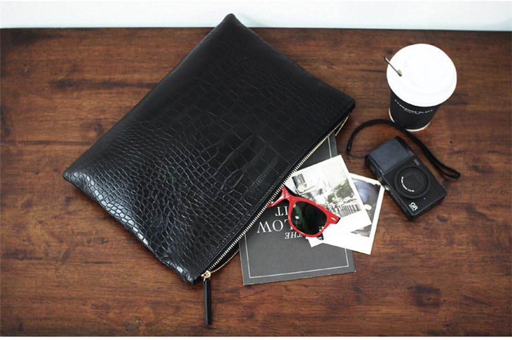 Women Clutches Crocodile Grain PU Leather Envelope Clutch Bag - Image 3