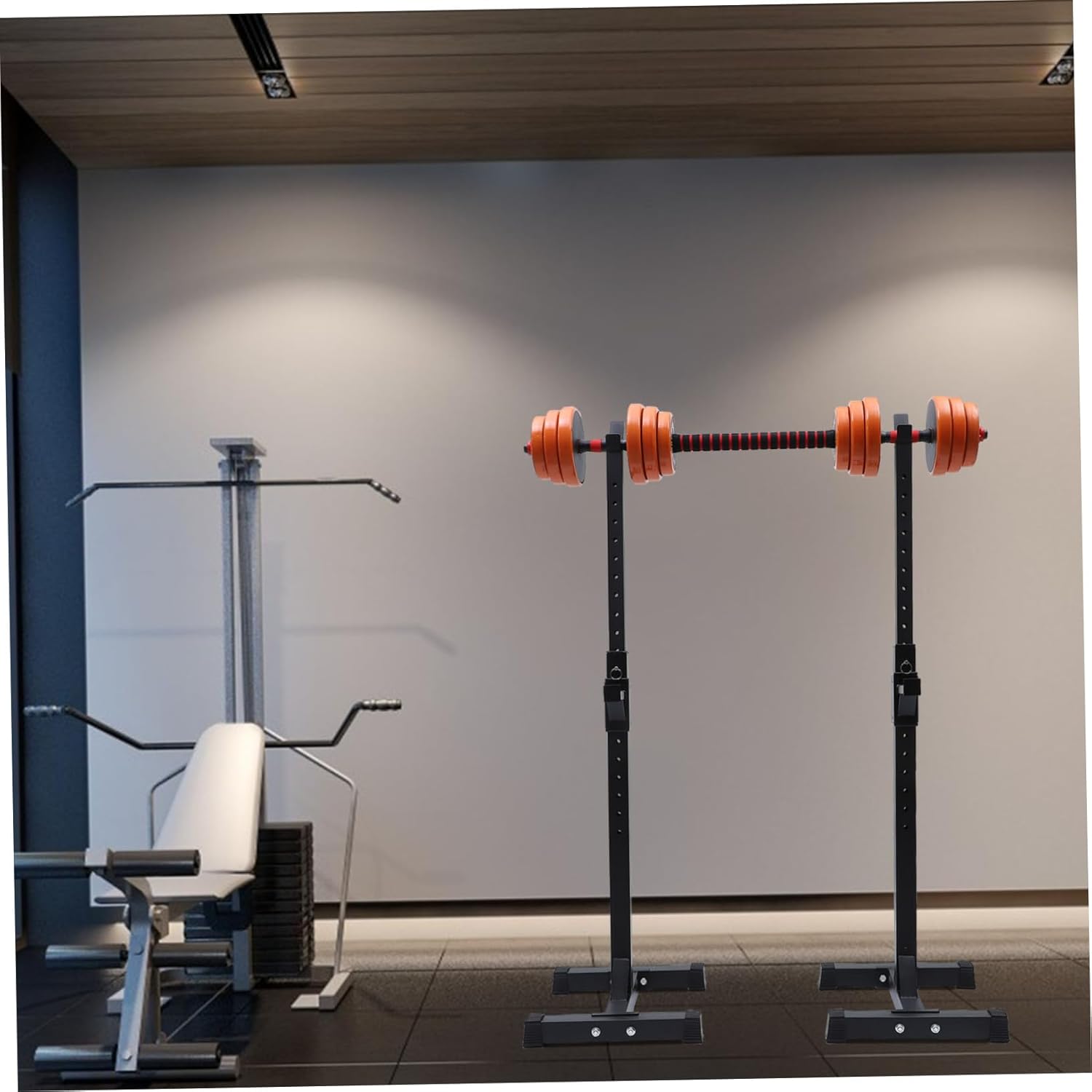 Squat Rack Safety Bars Squat Rack for Home Gym Full Accessory Barbell Stand Steel Tube Double Steel Tube Shelf