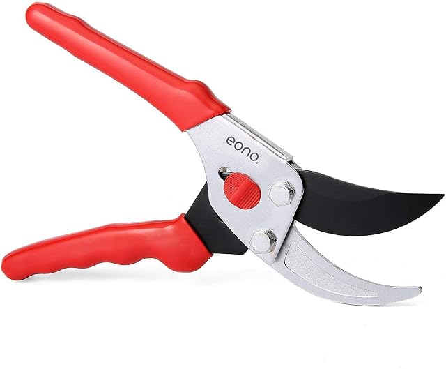 Amazon Brand  Eono 8.5 Inch Traditional Bypass Pruning Shears,Tree Trimmers Secateurs,Garden Pruners,Pruners and Clippers,Professional Tree and Branch Garden Shears