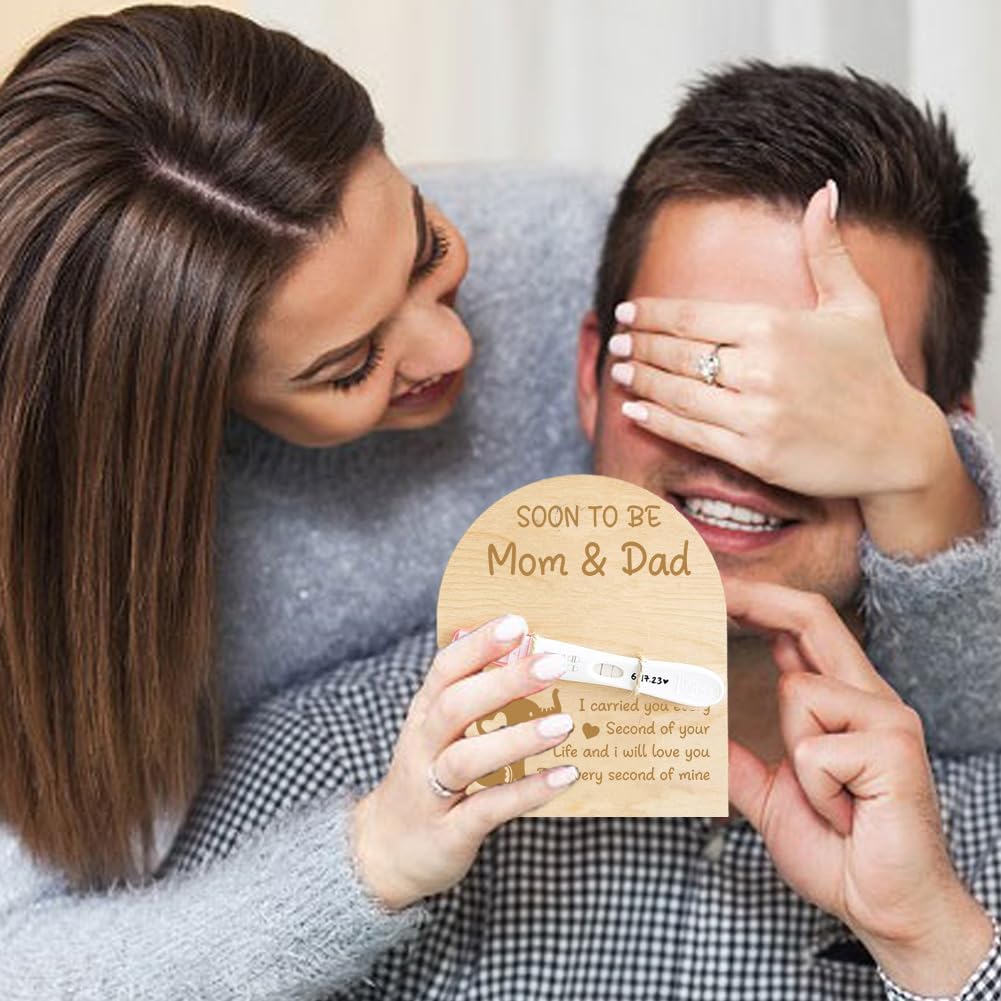 FREEBLOSS Wooden Pregnancy Announcement Sign Pregnancy Announcement for Dad Baby Reveal Ideas for Husband Hi Daddy Baby Keepsake Wooden Sign for New Dad, Elephant - Image 6