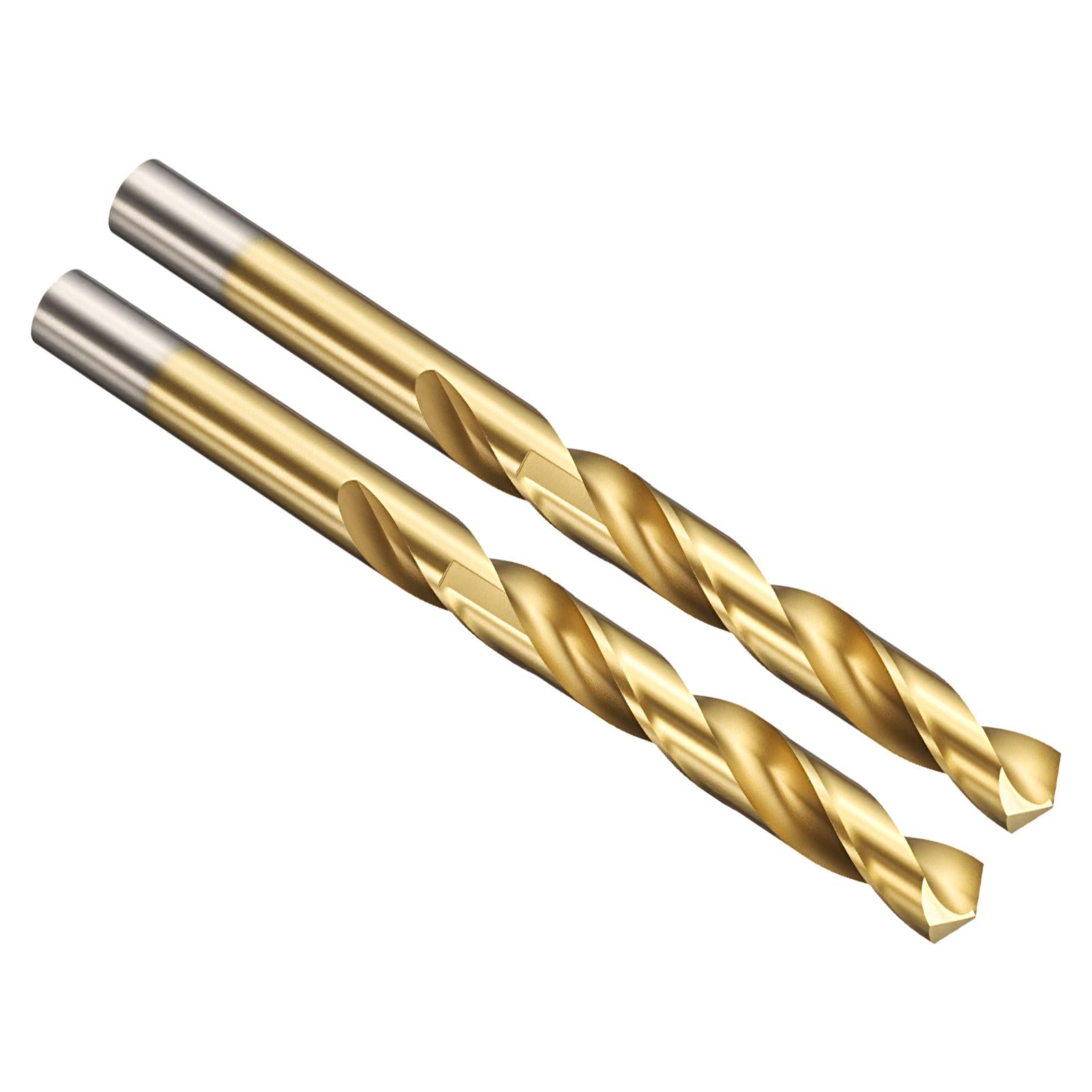 PATIKIL 10.5mm Drill Bit, Jobber Straight Shank M2 High-Speed Steel 135° Titanium Nitride TiN Coated for Stainless Steel Hard Metal - 2 Pack — image 1