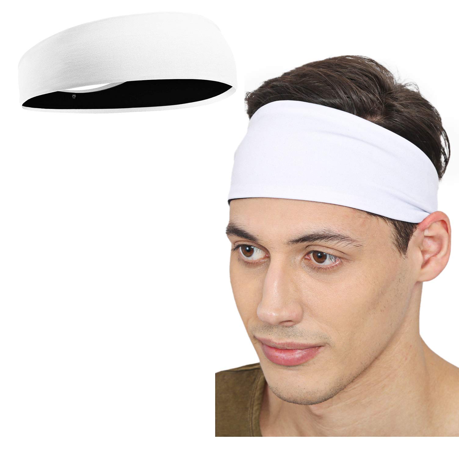 Double Side Exercise Headband for Men and Women – Moisture Wicking Sports Sweatband for Running, Cycling, Cricket, Football, Workout, Yoga, Gym and Athletic activities-image-20