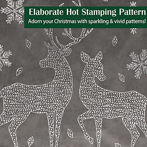 Lewondr Christmas Soft Velvet Throw Pillow Cover, 2 Pack Xmas Snowflake Reindeer Decorative Pillow Case Hot Silver Pattern Sofa Cushion Cover For Festival Party Christmas Home, 18"X18"(45X45Cm), Gray #TOP2