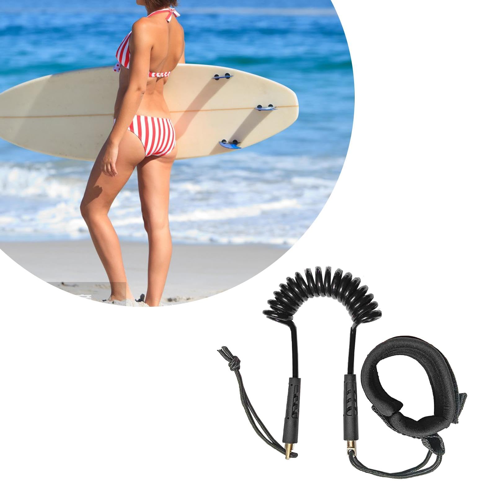 2 Piezas Leash de Surf para Tabla con Cuerda Telescópica Correa de Muñeca Accesorio de para TPU Alta Elasticidad Adecuado Pa