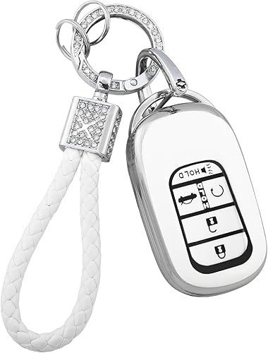 PIFOOG Funda para llavero para Honda 2023, Accord Civic HRV CRV, accesorios para piloto, llavero brillante de automóvil de 5 botones, funda