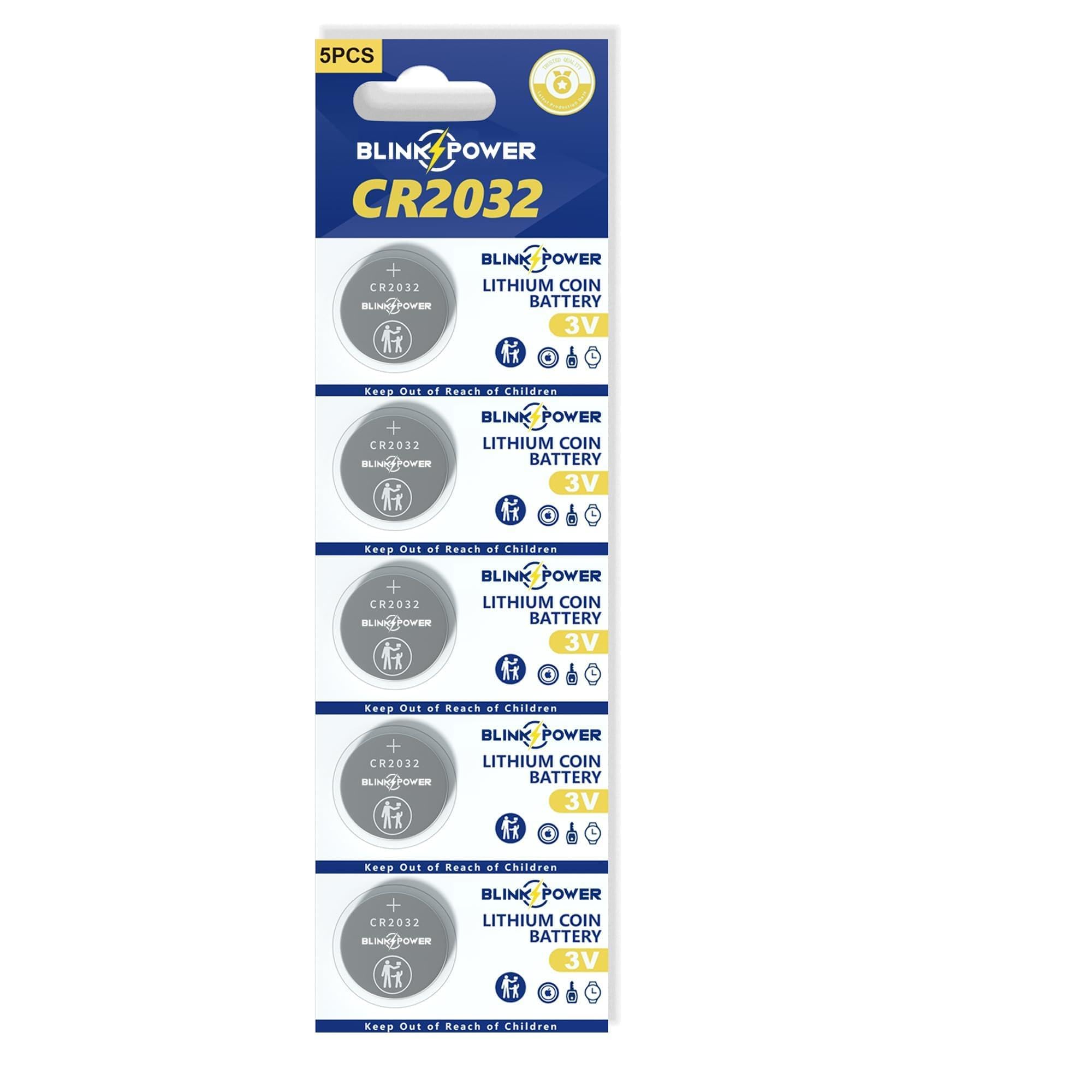 Blinkspower CR2032 Lithium 3V Coin Battery, 5 Pack 2032 Battery, Child-Safe & Longest Lasting for AirTag, Car Remote Key
