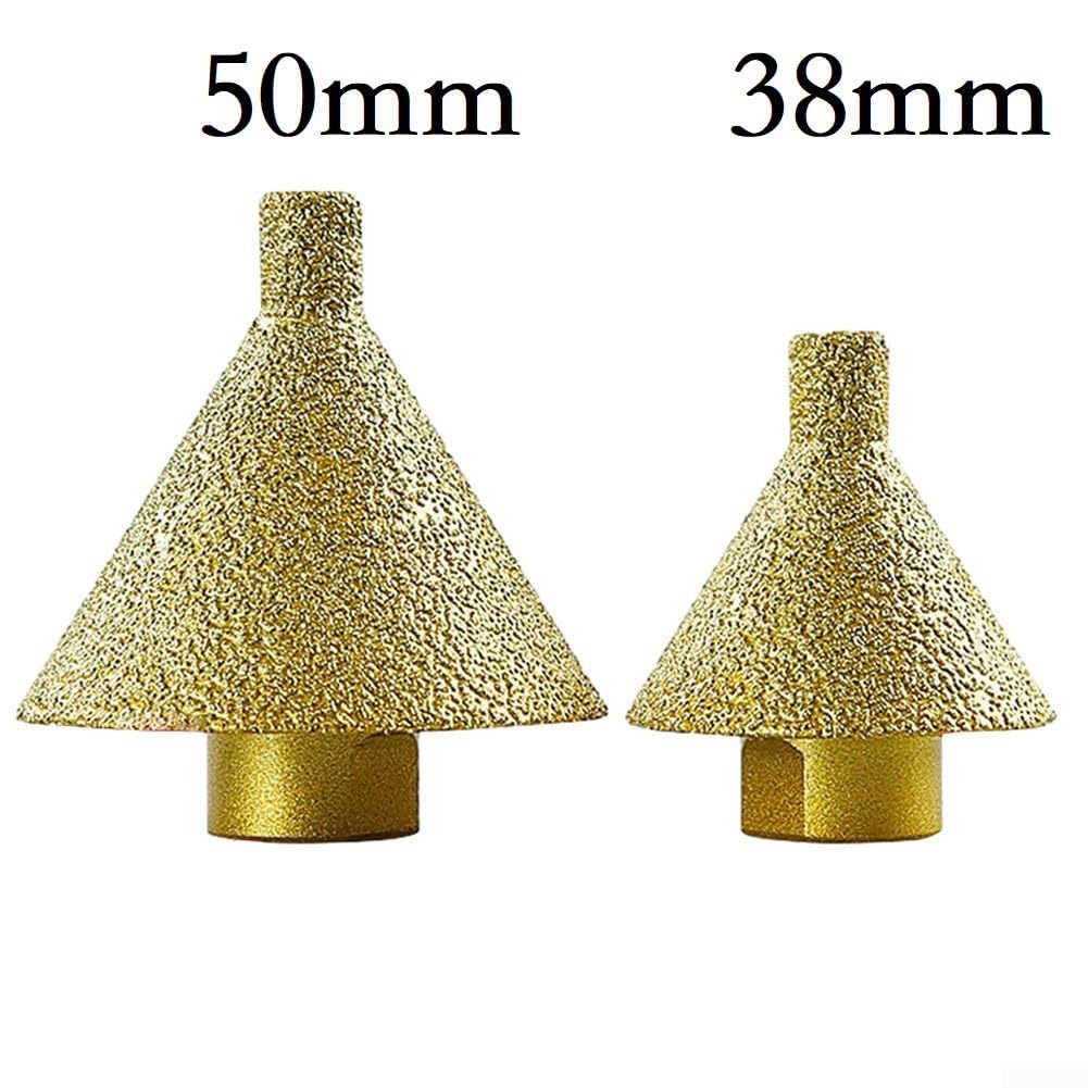 Muela de Pulido, Brocas de Avellanado de Chaflán de Diamante Muela Abrasiva Tallada en Cono 2 Piezas Rosca M10 Acabado de Alta Gama para Azulejos de Porcelana de Cerámica de Vidrio