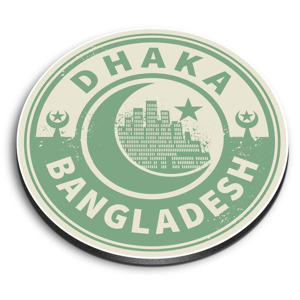 Destination Vinyl Ltd Multicolor 1 X Round Mdf Magnet - Dhaka Capital Of Bangladesh Travel 7440