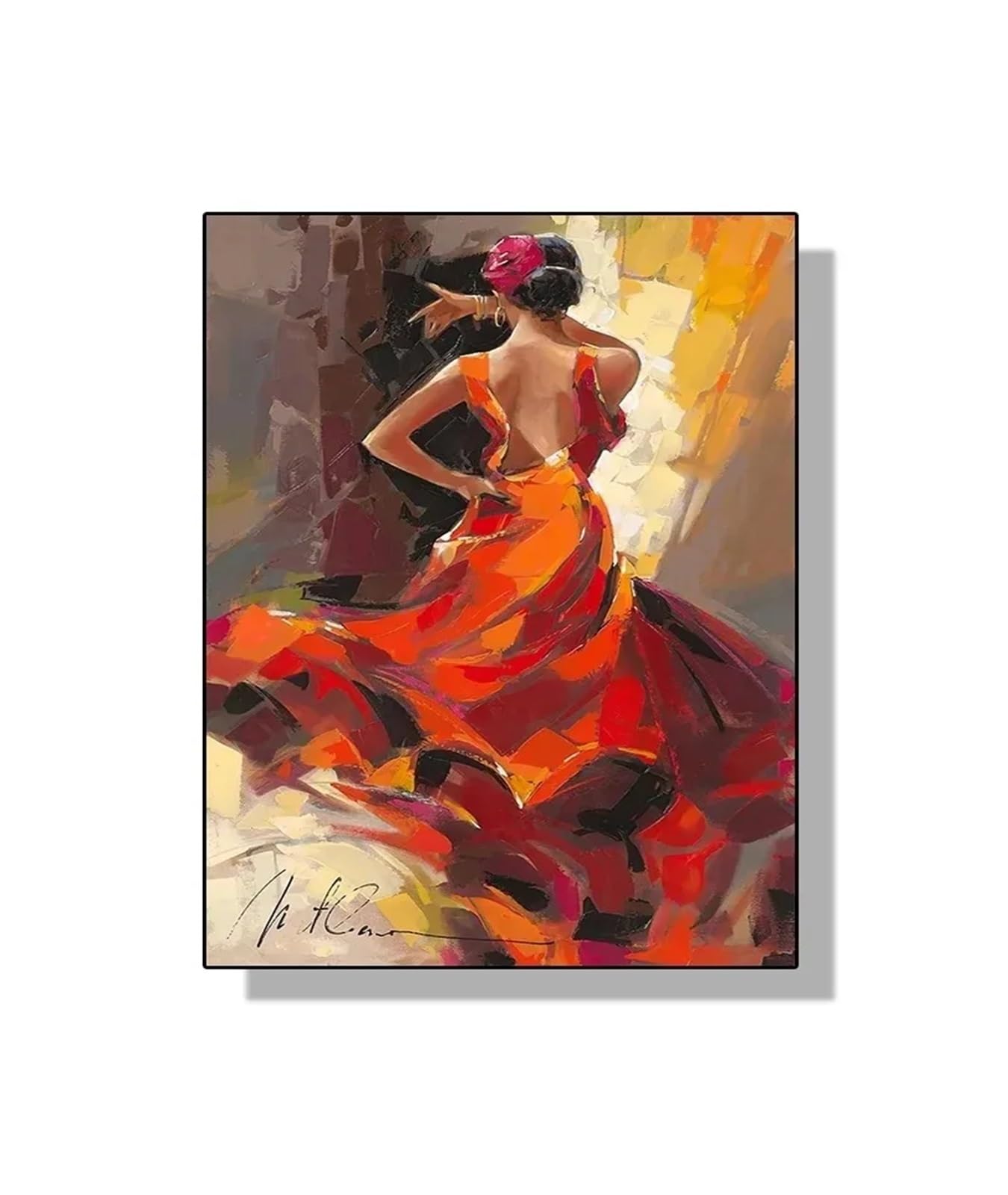 Cuadro de bailarina abstracta que llena de pasión y elegancia sus estancias