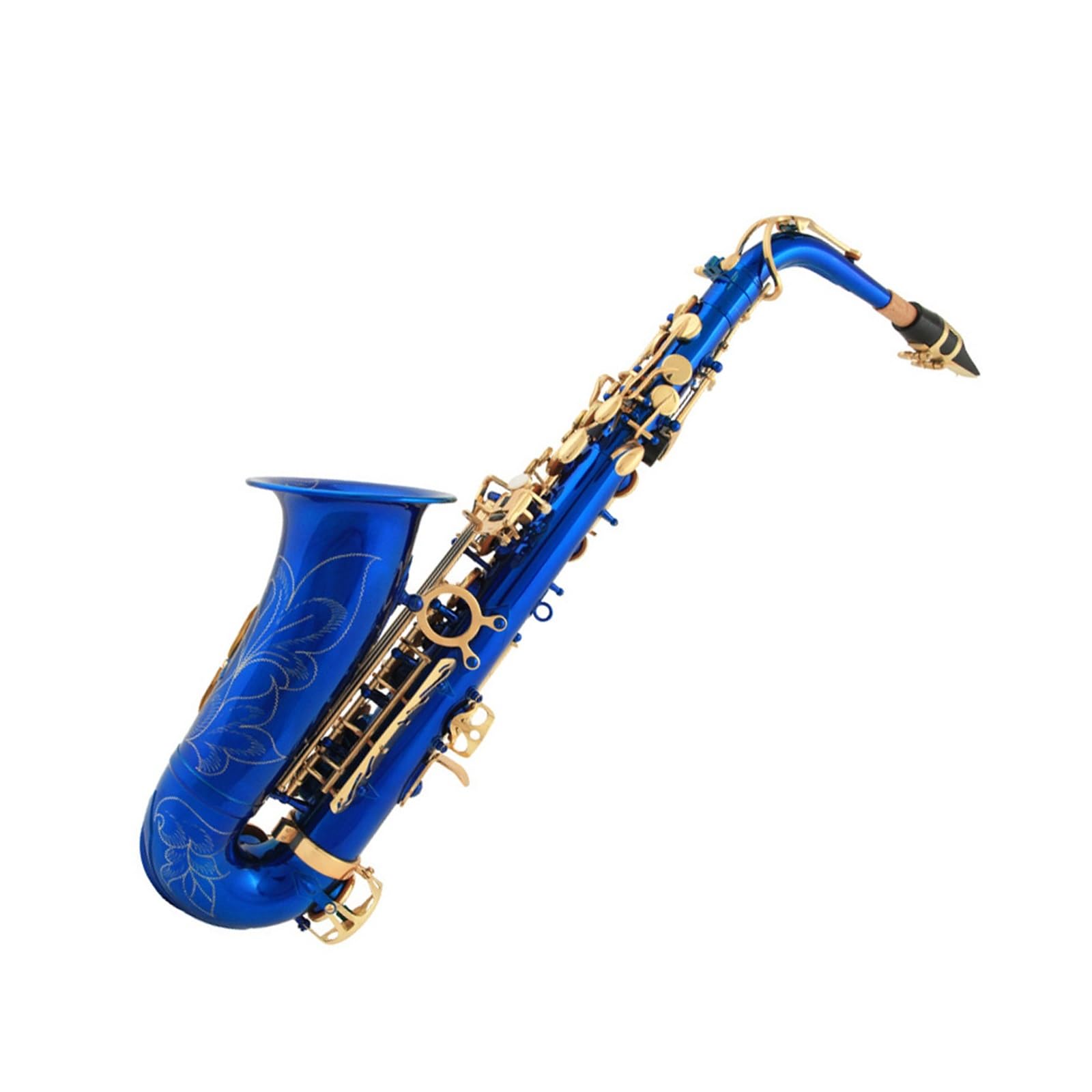 Sassofono Contralto In Mi Bemolle Laccato Blu Con Chiave Dorata Per Principianti Sassofono