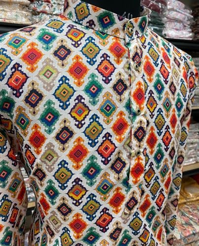 Image of FOXDX Men's Traditional Cotton Floral Printed Only Kurta