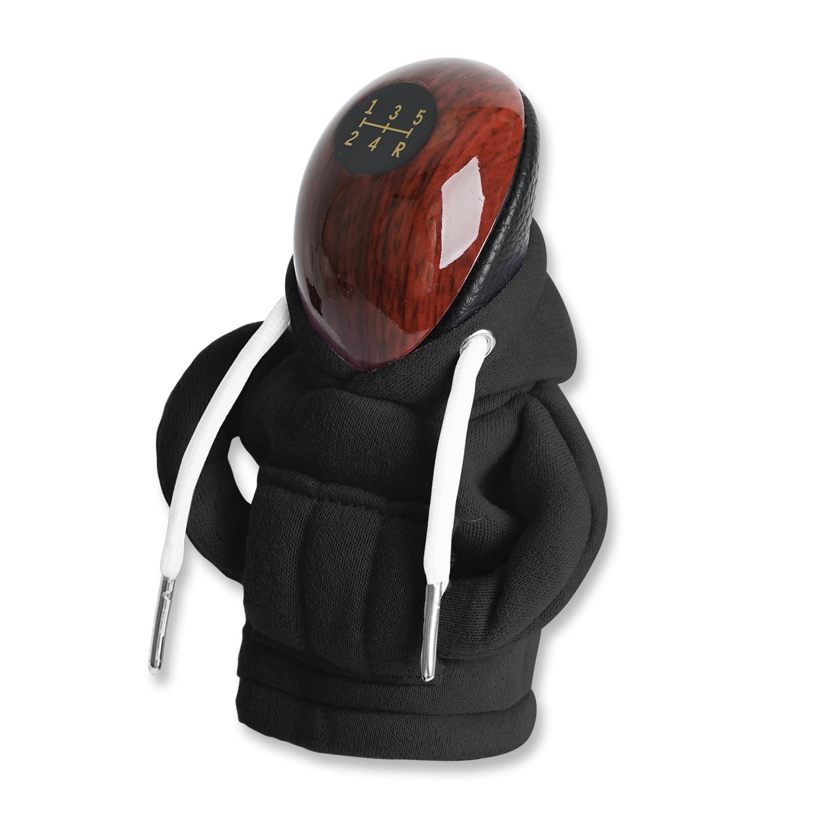 Gear Knob Hoodie for Car - Gear Stick & Gearstick Cover, Uniquely Styled, Universally Loved Gear Knob Protection – A Truly Creative Gift for Birthday Halloween Christmas, Black