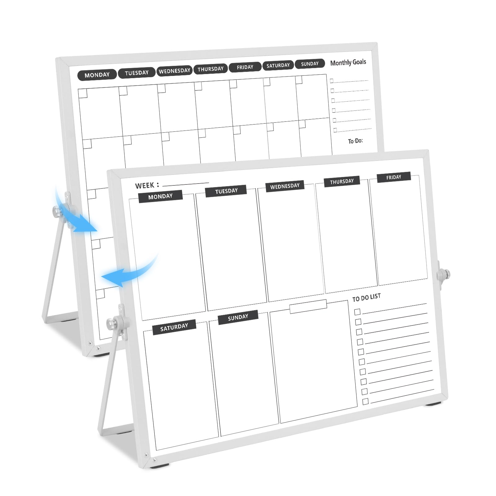KODAPAGE Double-Sided Whiteboard Calendar, Weekly and Monthly Planner for Desk and Wall, Chores Board for Family Planning, Meal and Memo, 40x30cm — image 1