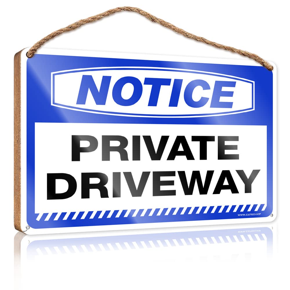 Bruntelo Women's One Color Funny Doorsign Notice Private Driveway Wooden Sign Wood Decor Sign Summer Door Sign(23X35cm)