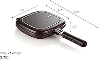 Vista 3 de Happycall Titanium Nonstick Double Pan, Flip Pan, Square, Dishwasher Safe, PFOA-free, Brown