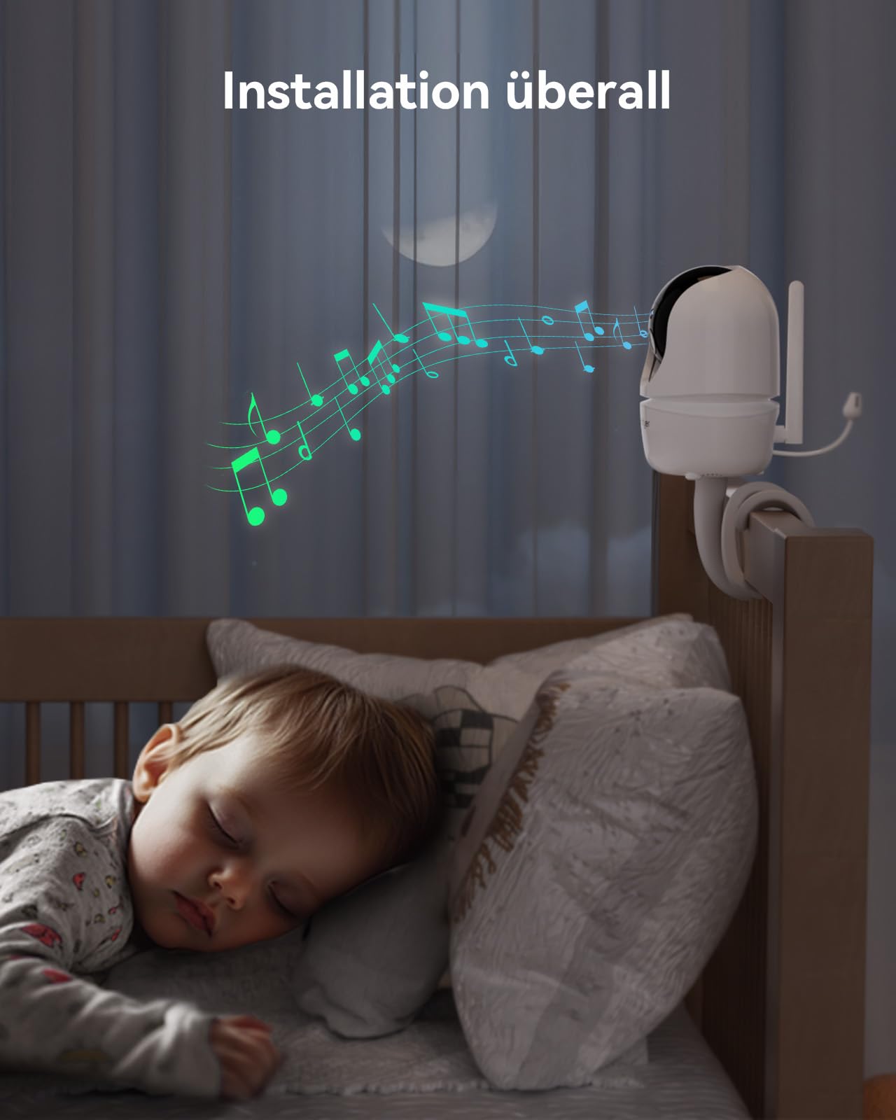 Comfyer babyphone mit Kamera Tragbares Vox-Funktion Temperatursensor Nachtsicht-Video-Babyfon 2,4 Ghz, Kamera Überwachung Innen Baby Monitor Gegensprechanlage Schlaflieder Lange Akkulaufzeit, 1080P