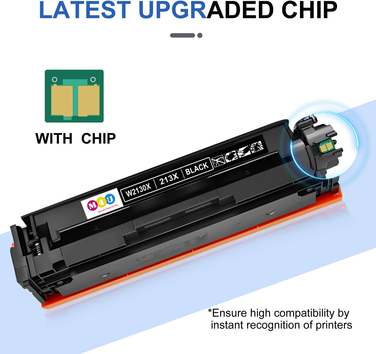 213X Toner Cartridges High Yield 4 Pack(with Chip) Compatible with 213X W2130X 213A W2130A 4 Pack for Enterprise 5700dn 6700dn 6701dn, Flow MFP 5800 6800, MFP 5800 6800(Black Cyan Yellow Magenta)