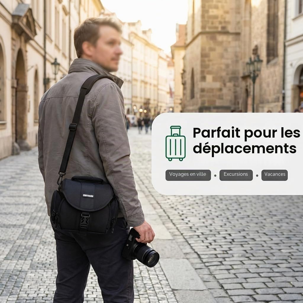 Bodyguard Sac de Haute qualité pour Appareil Photo Bridge et appareils Photo système adaptées pour Canon EOS M50 Panasonic DMC-FZ300 DMC- FZ1000 Sony DSC-HX400V DSC-HX60 Nikon coolpix B700 L840