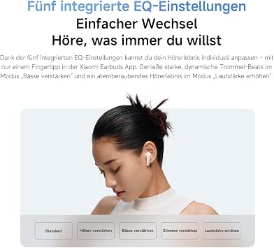 Redmi Buds 6 Active – In-Ear Kopfhörer Bluetooth 5.4 bis zu 30 Stunden Akkulaufzeit 14.2mm dynamischer Treiber IPX4 Wasserschutz Telefonat Rauschunterdrückung Weiß