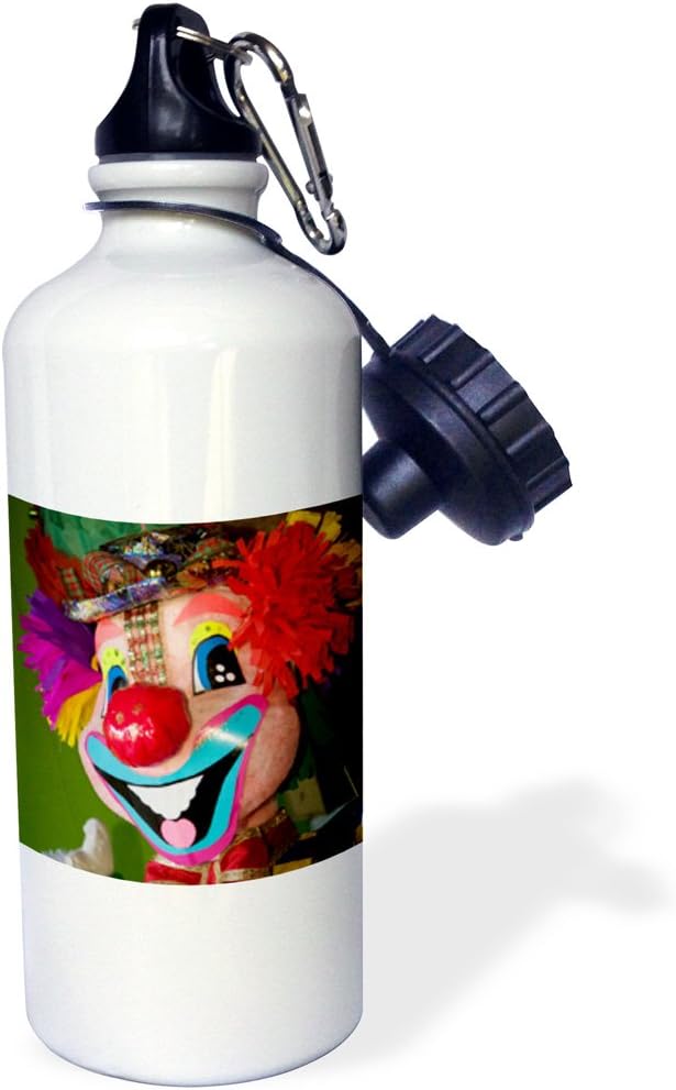 3dRose "Nicaragua, Granada. Clown pinata in market SA14 JME0038 John and Lisa Merrill" Sports Water Bottle, 21 oz, White