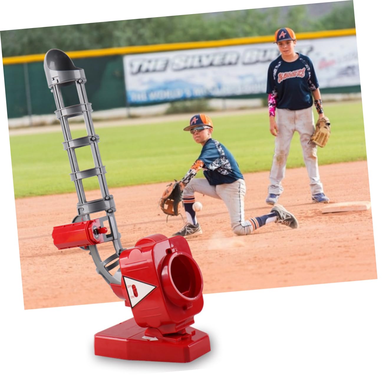 Machine Lanceur de Baseball Automatique en Plastique Rouge pour Garçon et Filles
