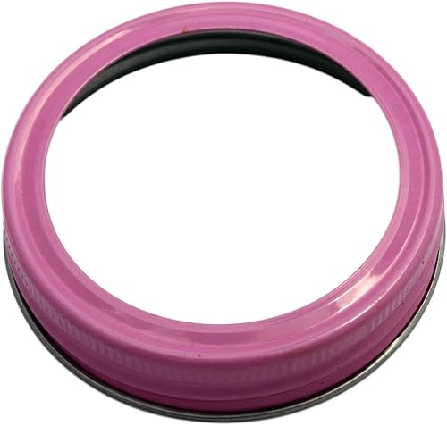 Miniatura 1 de Bandasanillos pintados para tarros Mason de boca regular (paquete de 10, rosa)