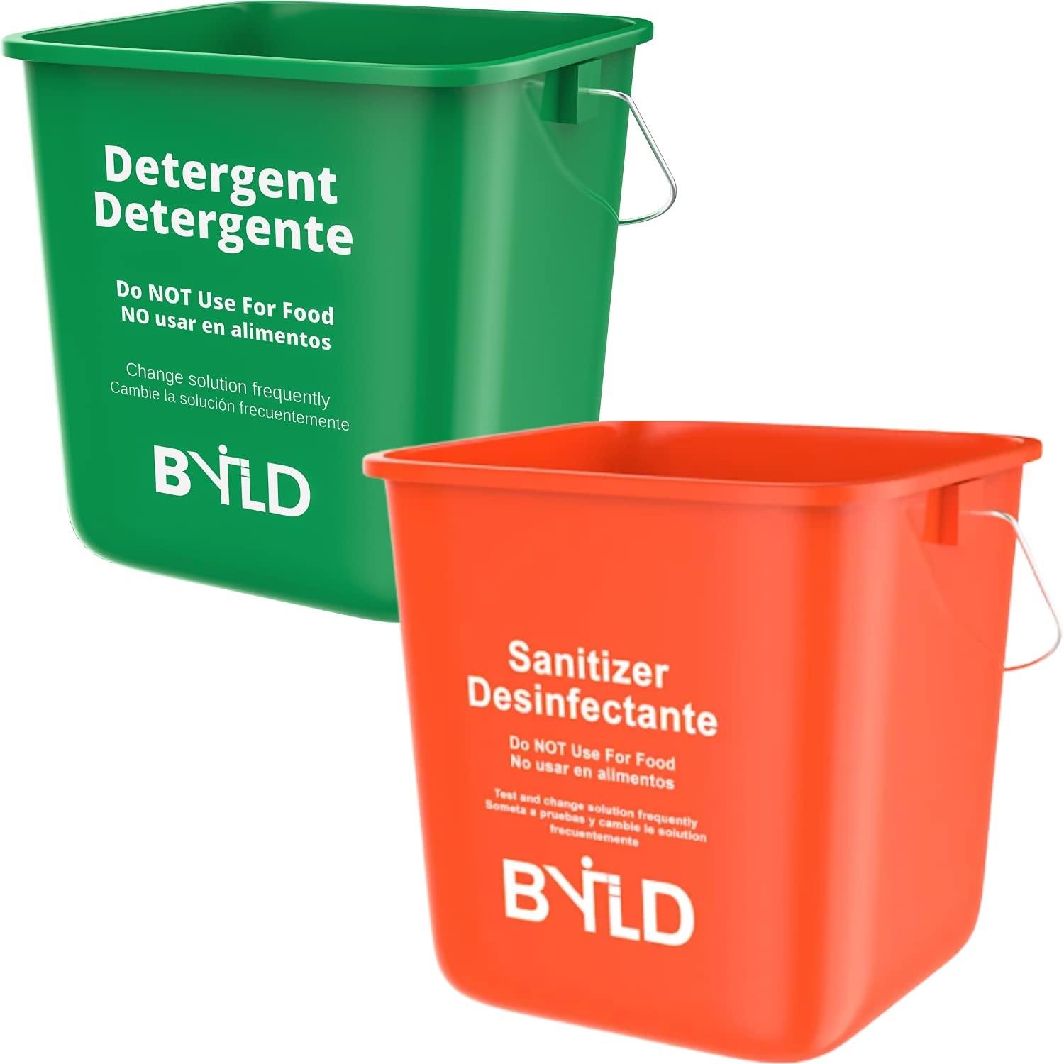 Buy BYLD Red and Green, Sanitizing and Detergent Bucket 3 Quart
