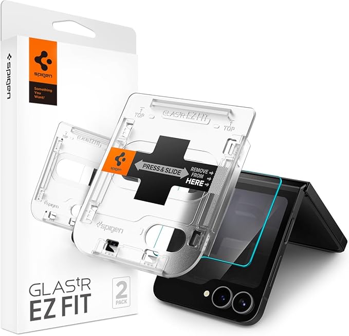 Spigen Screen Protector Tempered Glass [GlasTR EZ FIT] designed for Galaxy Z Flip 7 FE/Galaxy Z Flip 6 [2 Pack]