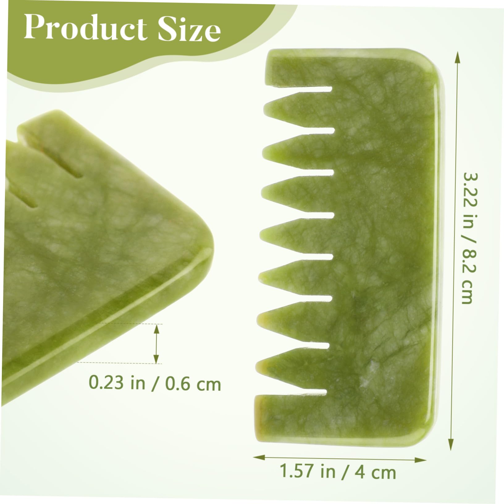 Didiseaon 2Pcs Portable Jade Massage Combs for Scalp Care Natural Head Massage Tools Lightweight Static Design for Headache Relief Present for Family Friends