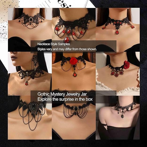 Mystery Jewelry Jar, Surprise Jewelry Box for Women, Gift Set (Necklace, Earrings, Rings,Kracelet,Hair Clip),Unique Anniversary Birthday Gift for Her, Family and Friends(40-50PCS)