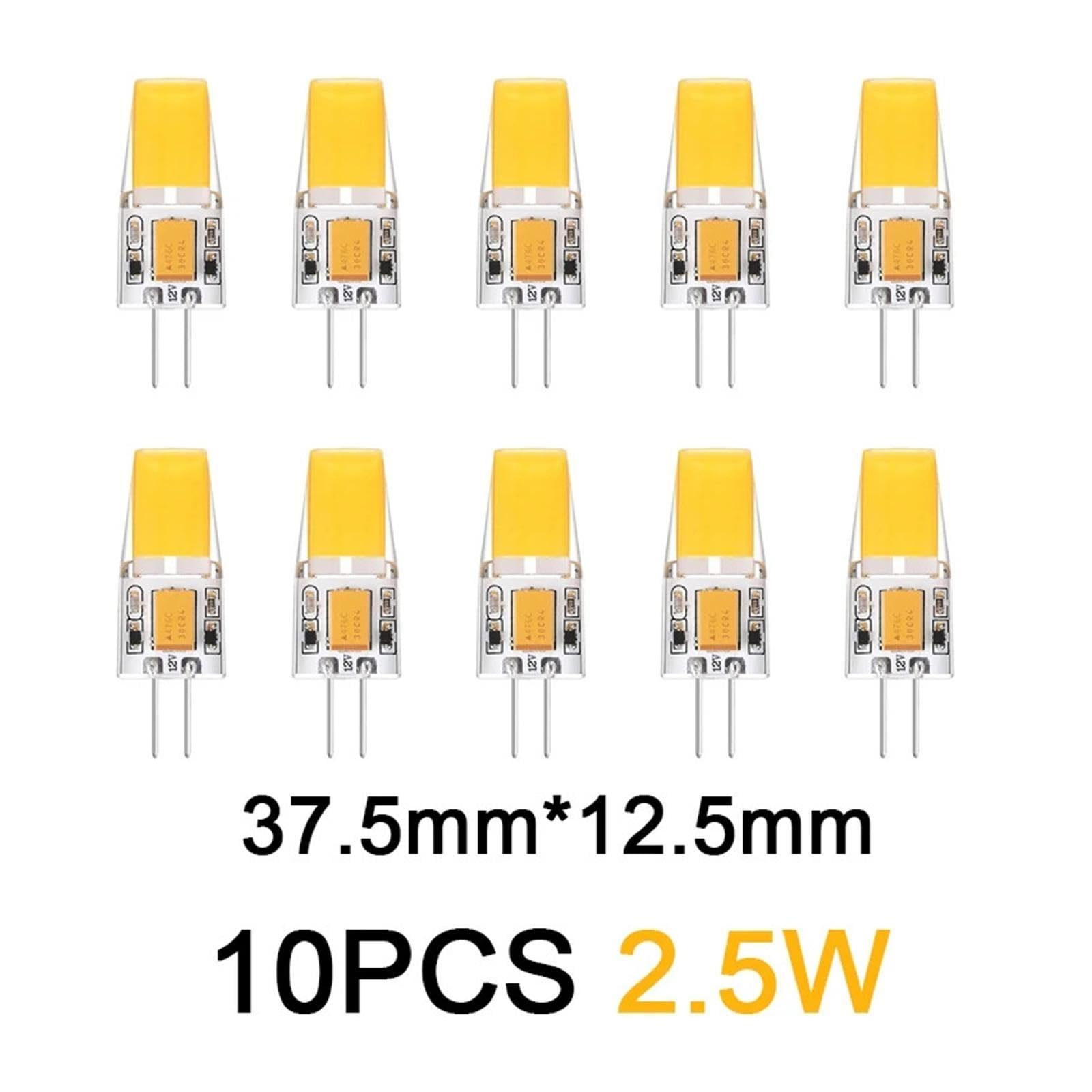 10 Stück G4 COB-LED-Lampe 12 V 1,2–2,5 W