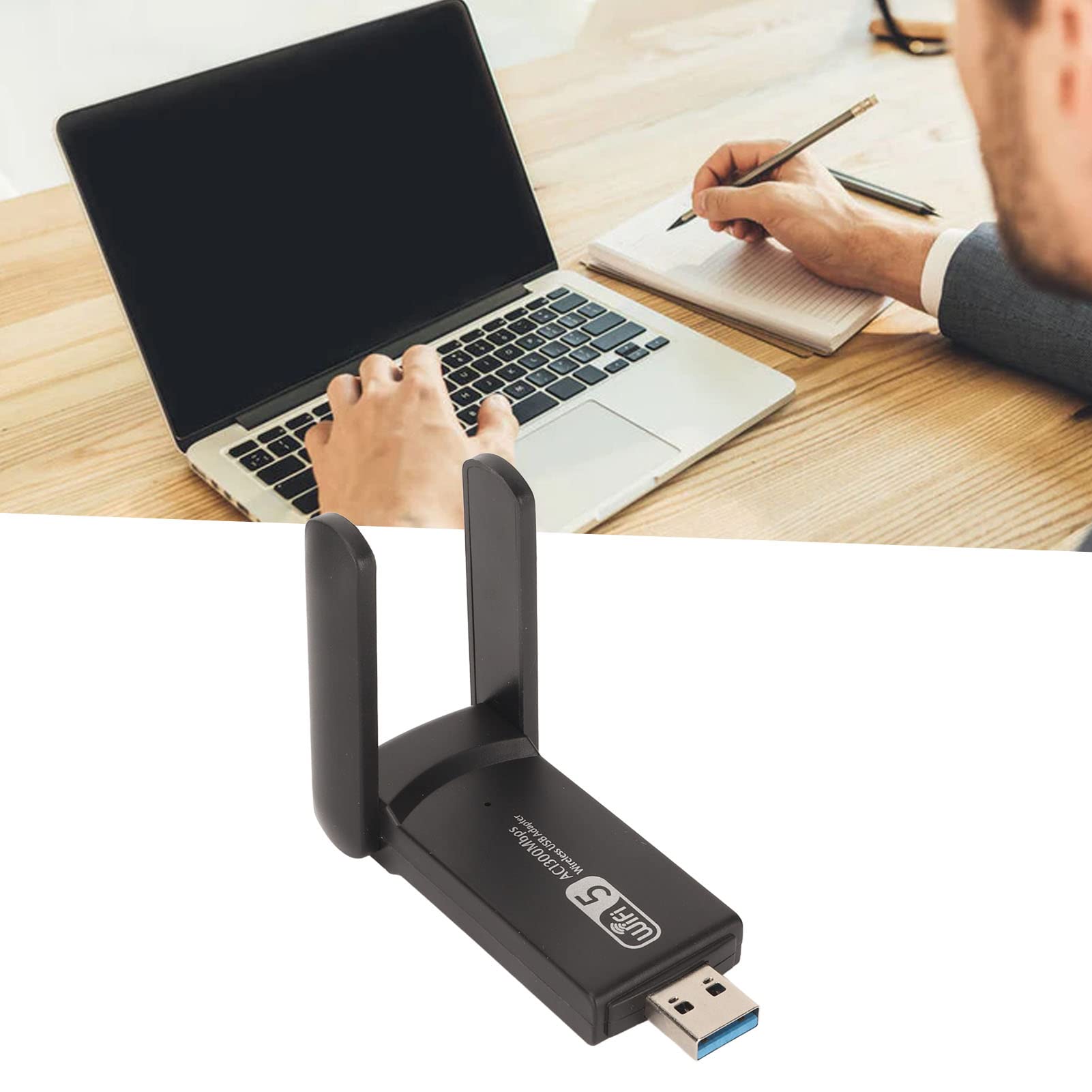 Fyearfly USB 3.0 WLAN Stick 1300 Mbps Dualband 2.4G/5.8G Gigabit WiFi adapter do PC i laptopa, chipset RTL8812BU, kompatybilny z Windows 11/10/8/7, Mac OS i Linux