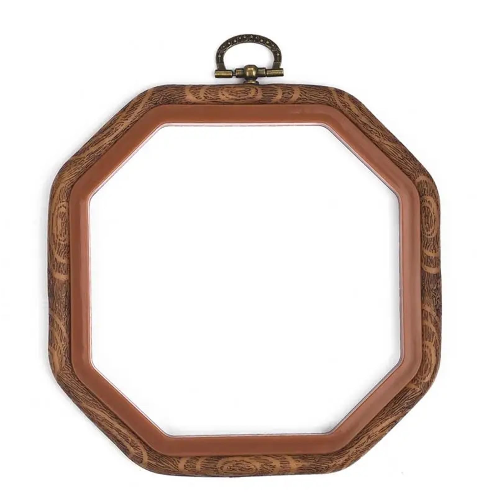 Soporte para aro de bordado DIY, kit de costura para punto de cruz, anillo, marco de imitación madera, corona redonda y cuadrada - Anillo de resina plástica, aleación, aguja de coser, manualidade